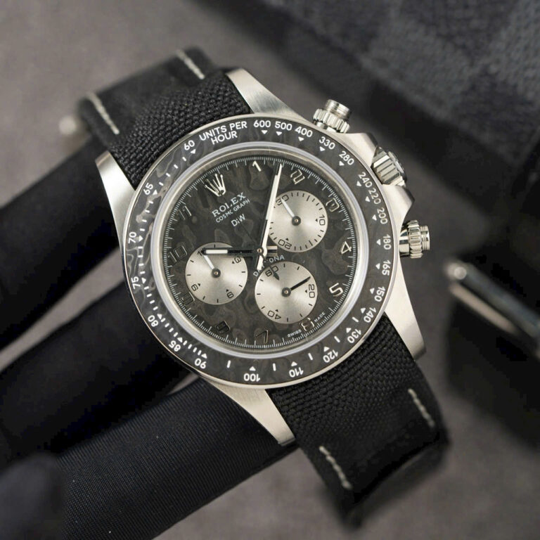 Rolex Cosmograph Daytona DiW Super Clone 40mm 904L SS (Super Clone) Black Dial on Stainless Steel Oyster Bracelet – Calibre 4130