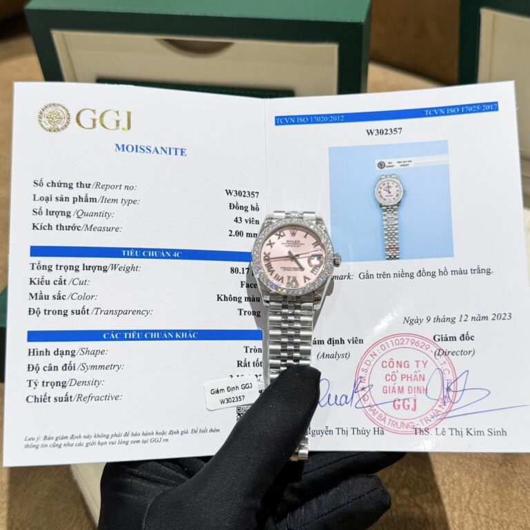 Rolex DateJust 31mm SS (Super Clone) Moissanite Diamond Pink Dial – Calibre 2236 Automatic