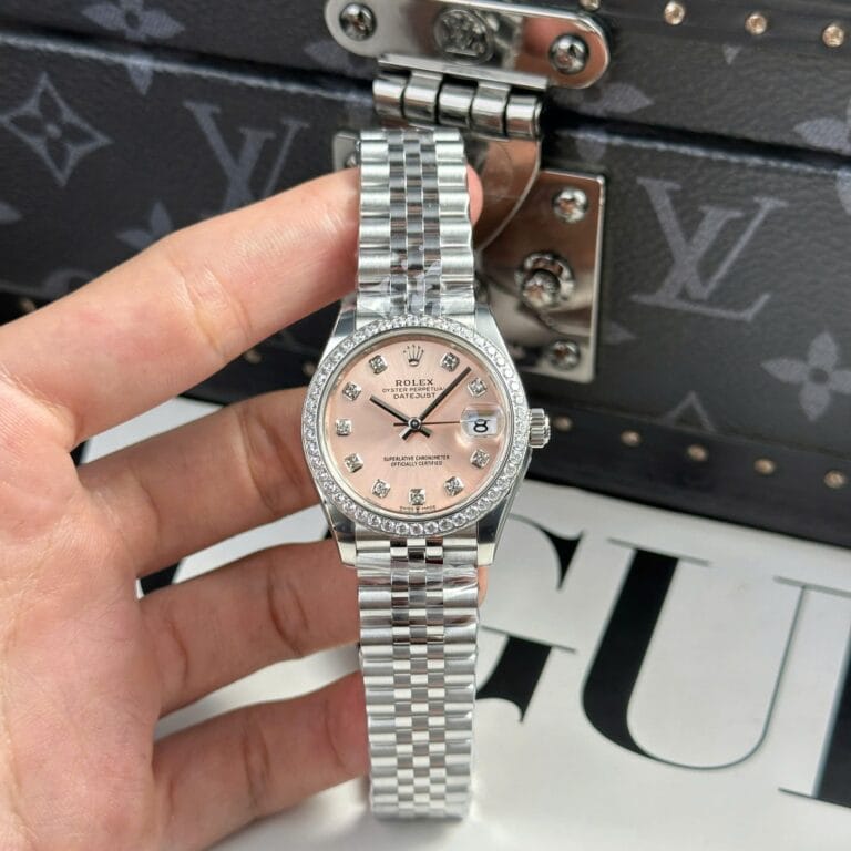 Rolex DateJust 31mm SS (THB Super Clone) Pink Diamond Dial on Jubilee Strap – Clone Caliber 3135