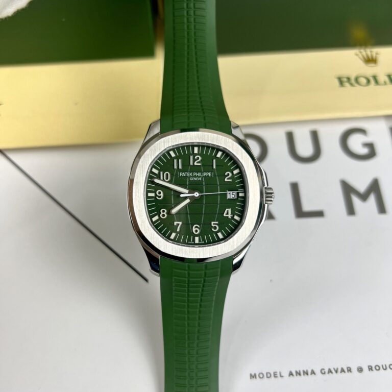 Patek Philippe Aquanaut 5168G 42.2mm SS (Super Clone 1:1) Green Dial on Green Rubber Strap – Automatic Movement