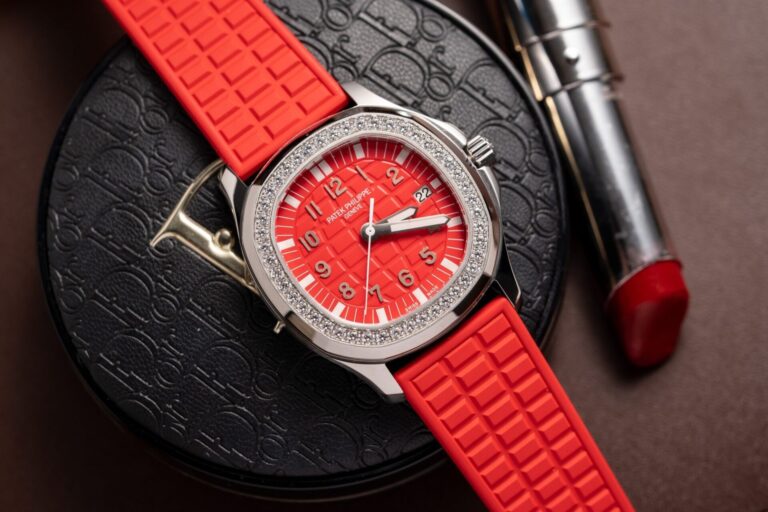 Patek Philippe Aquanaut 5067G (Super Clone) 35.6mm 316L Stainless Steel – Red Dial on Red Rubber Strap