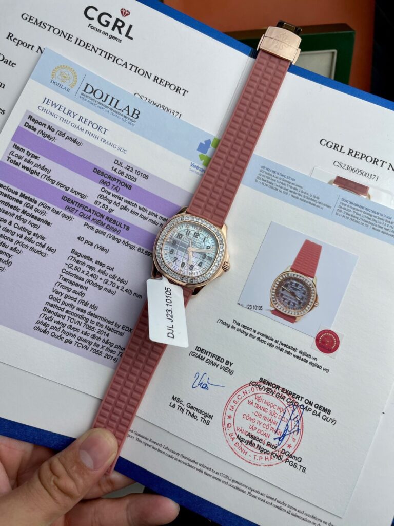 Patek Philippe Aquanaut 5072R 35.6mm Gold Wrapped (Super Clone) Black Dial with Moissanite Diamond Bezel on Rubber Strap – Automatic Movement
