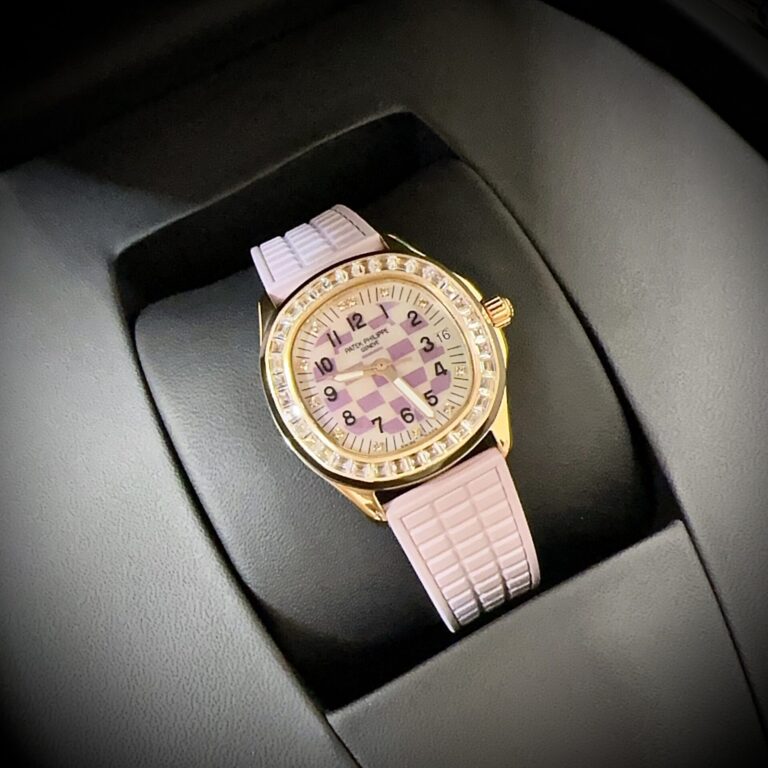 Patek Philippe Aquanaut 5072R 35.6mm Rose Gold Plated Steel (PPF Super Clone) Pink Dial on Pink Rubber Strap – Miyota Automatic
