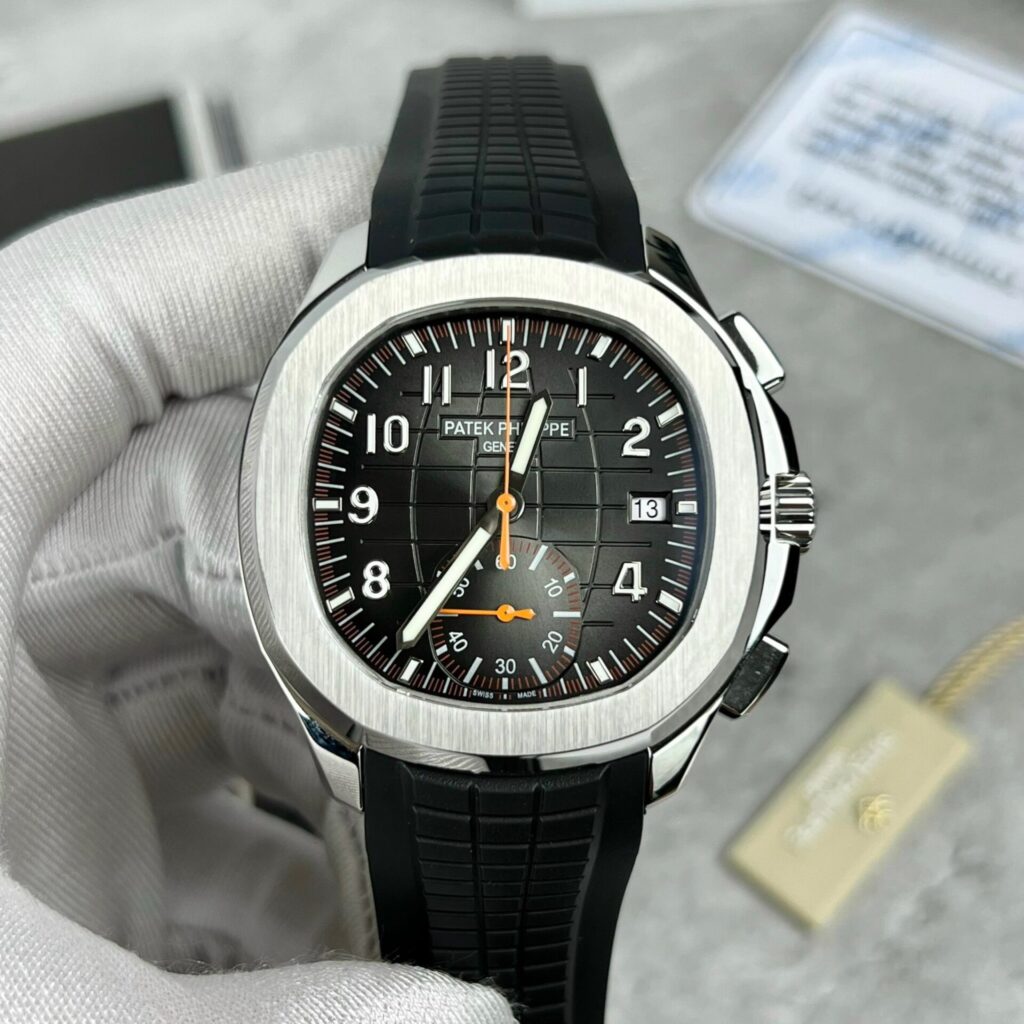 Patek Philippe Aquanaut 5164A 40.8mm SS (High Quality Super Clone) Black Dial on Rubber Strap – Super Clone