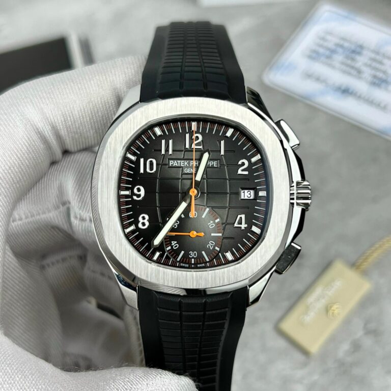 Patek Philippe Aquanaut 5164A 40.8mm SS (High Quality Super Clone) Black Dial on Rubber Strap – Super Clone