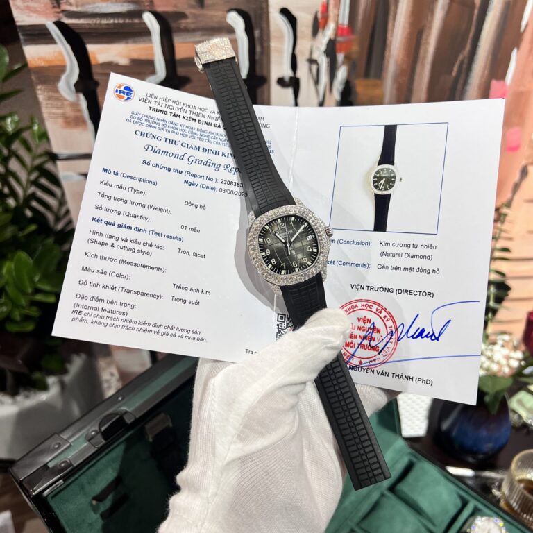Patek Philippe Aquanaut 5167 40mm SS (Super Clone) Black Dial with Diamond Bezel on Natural Rubber Strap