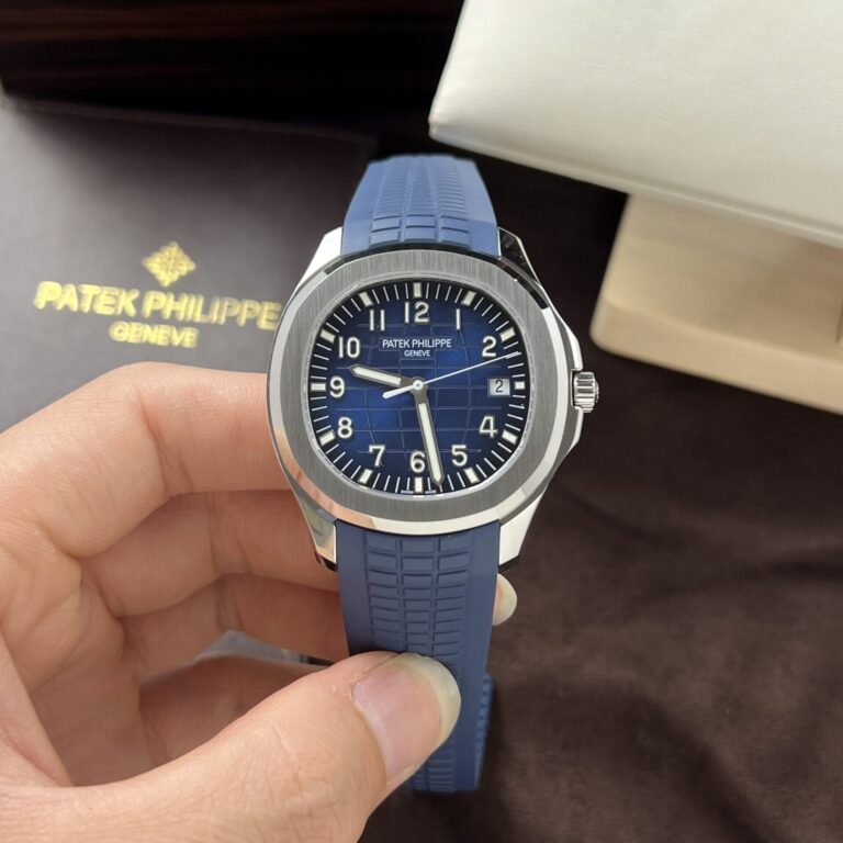 Patek Philippe Aquanaut 5168G 42mm SS (3K Super Clone) Blue Dial on Rubber Strap – Swiss Clone Calibre 324 SC