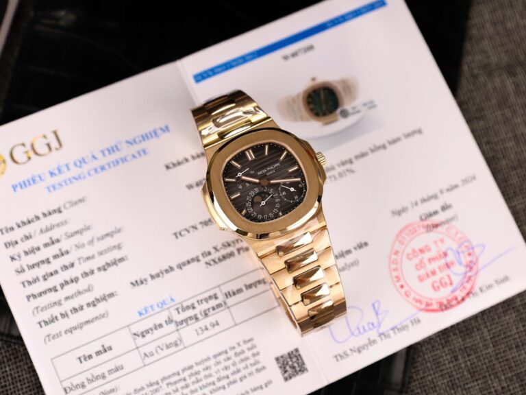 Patek Philippe Nautilus 5712 (PPF Factory Super Clone) 40mm 18k Gold Wrapped – Gold Dial on Gold Wrapped Link Bracelet
