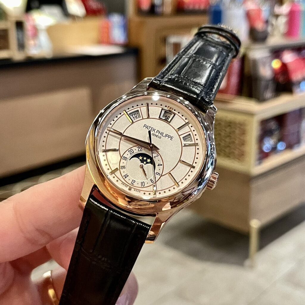 Patek Philippe Complications 5205R (Super Clone 1:1) 40mm Polished Stainless Steel – Silver Dial on Leather Strap