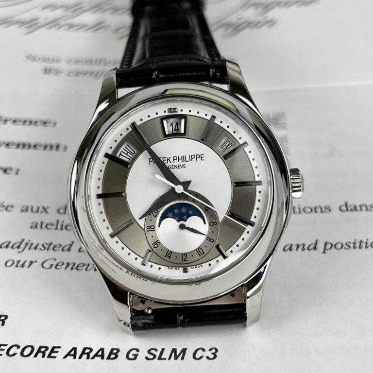 Patek Philippe Complications 5205G 40mm SS (Super Clone) Black Dial with Index Markers on Leather Strap – Automatic Movement