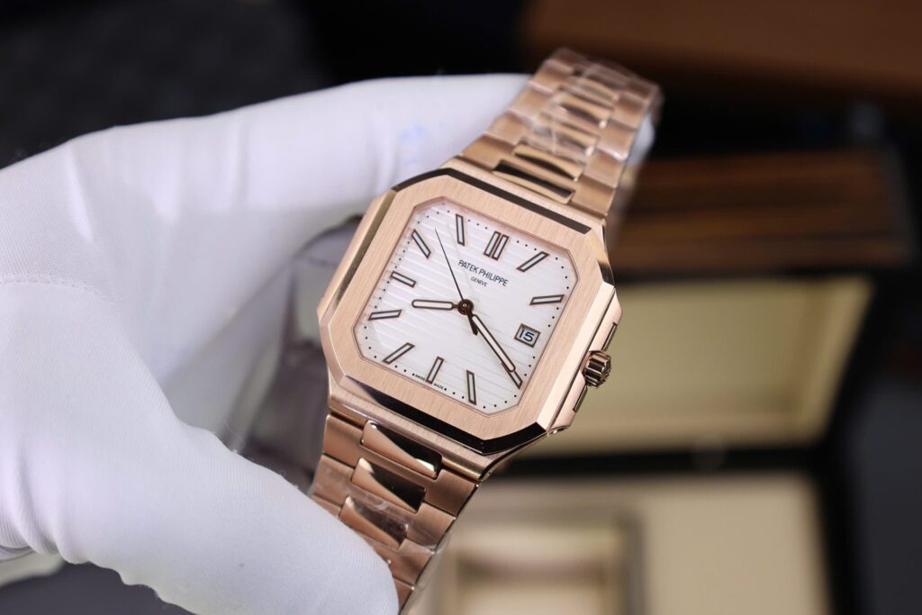 Patek Philippe Cubitus 5821 45mm Rose Gold (TW Factory Super Clone) White Dial with Luminous Hands – Automatic