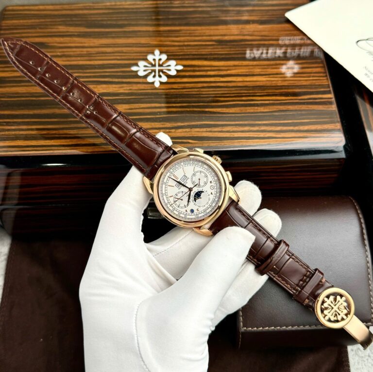 Patek Philippe Grand Complications 5270 (Super Clone) 41mm Stainless Steel White Dial on Leather Strap – Swiss 7750 Automatic