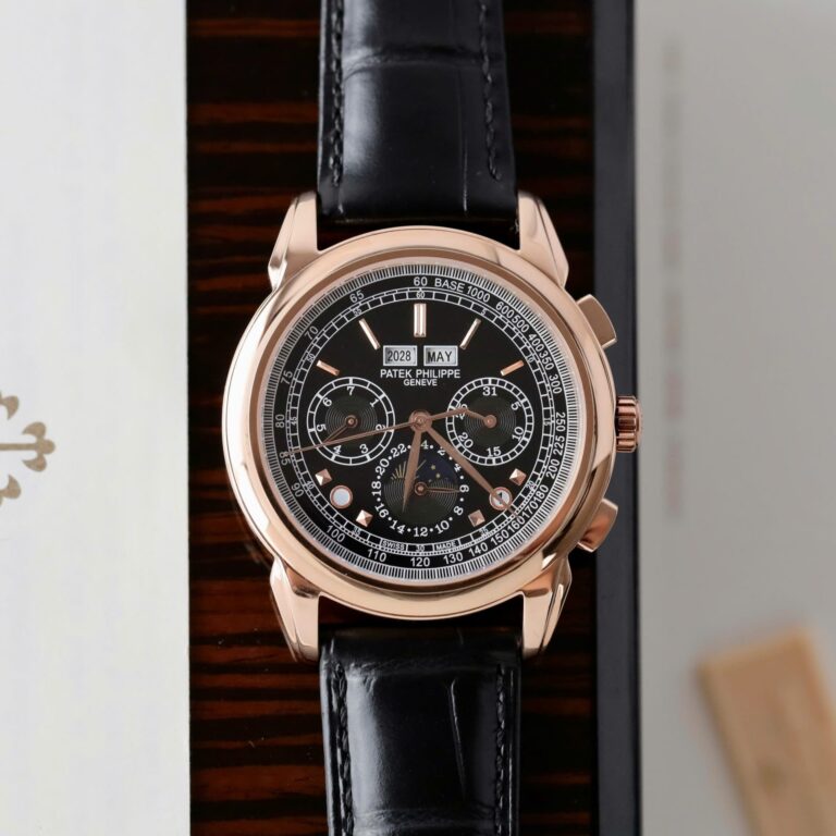 Patek Philippe Grand Complications 5270J 41mm Yellow Gold (Super Clone) White Dial on Leather Strap – Calibre CH 29-535 PS Q
