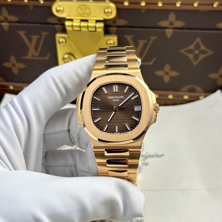 Patek Philippe Nautilus 5711 (Super Clone) 40mm 18K Gold Wrapped Chocolate Dial on Integrated Bracelet – Max Option