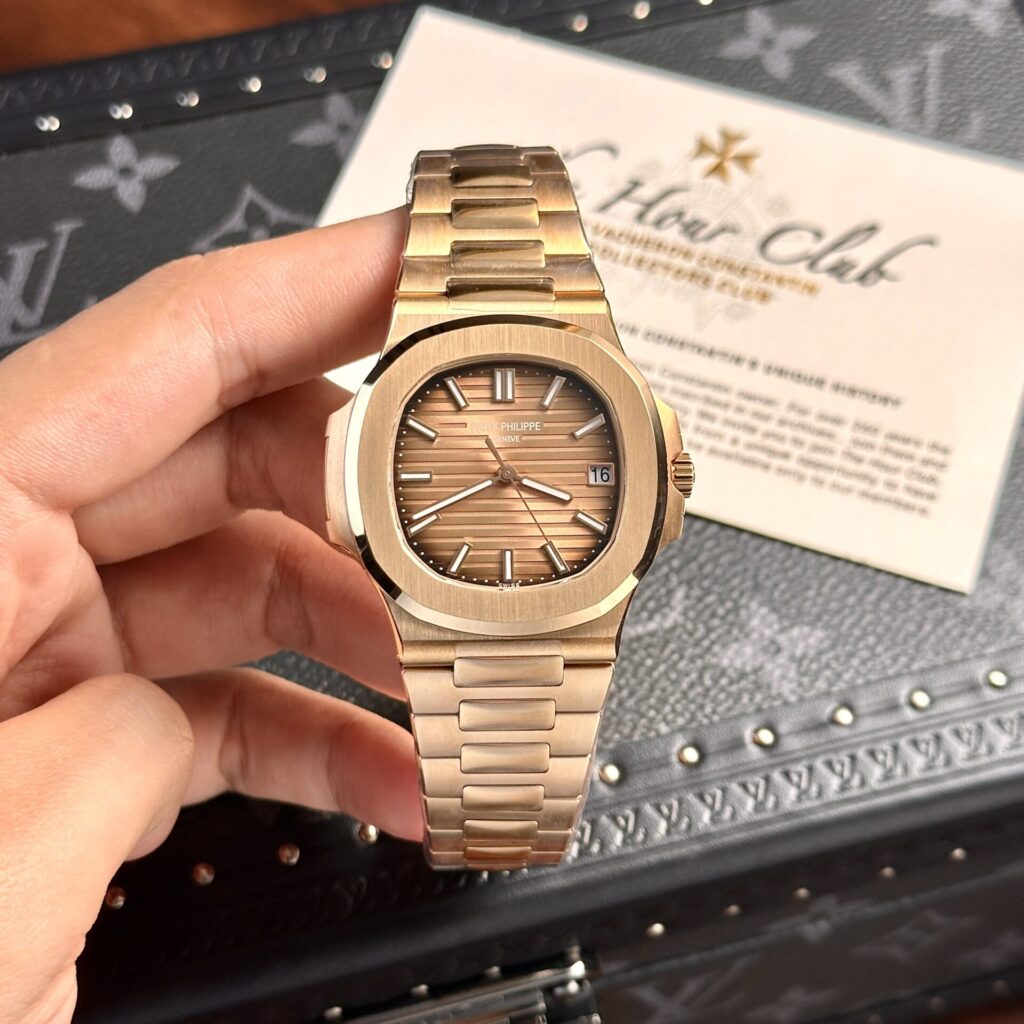 Patek Philippe Nautilus 5711 40mm Rose Gold (3K Factory Super Clone) Brown Dial on Rose Gold Band – Automatic 28800bph