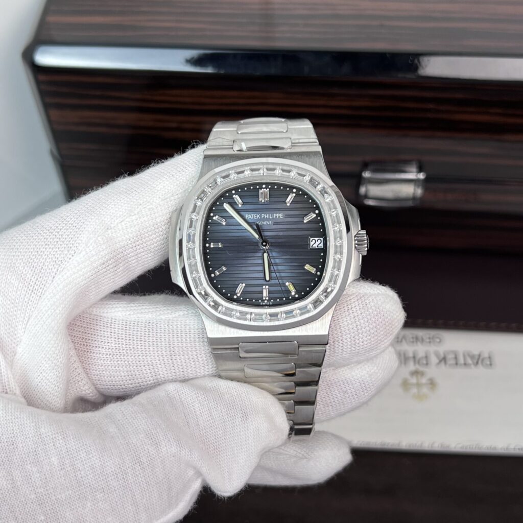 Patek Philippe Nautilus 5723 40mm SS (Super Clone) Blue Dial with Diamond Bezel – Japanese Miyota Automatic