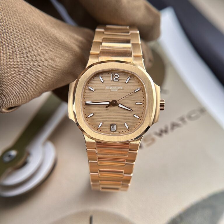 Patek Philippe Nautilus 7118 35.2mm Rose Gold (3K Super Clone) White Dial on Rose Gold Link Bracelet