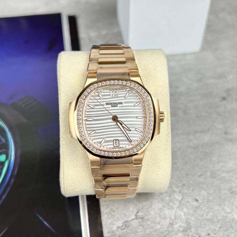 Patek Philippe Nautilus 7118 35.2mm SS (3K Super Clone) Blue Dial with Diamonds Bezel – Manufacture Caliber 324 S.C.