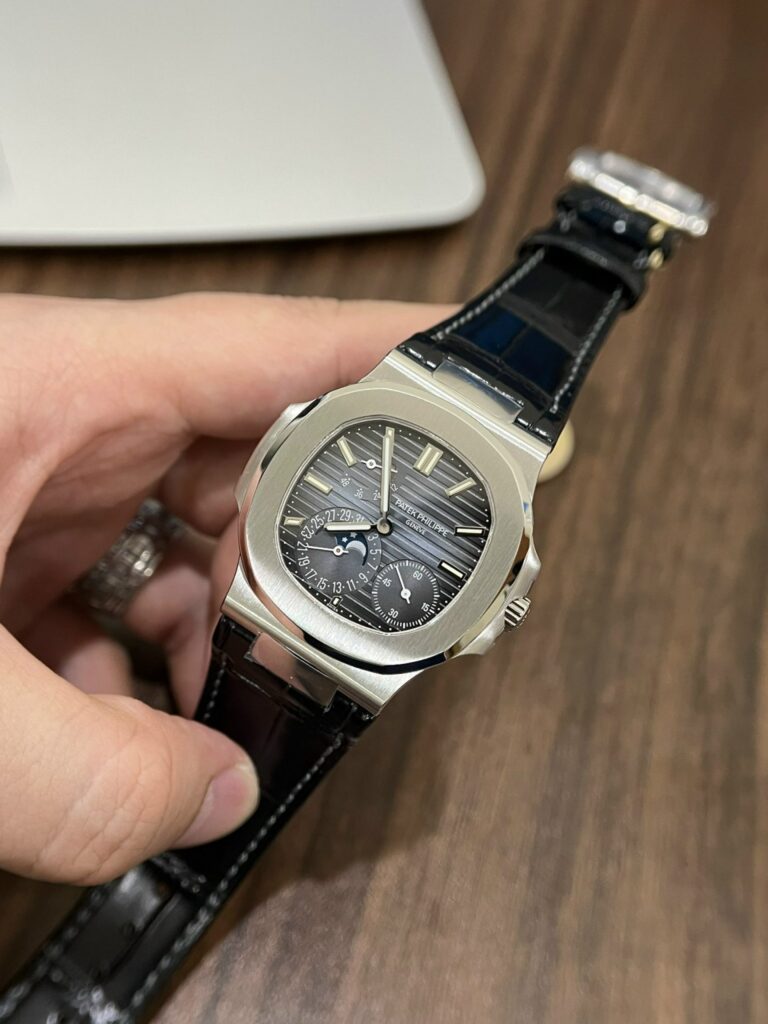 Patek Philippe Nautilus 5712 40mm SS (PPF Super Clone) Blue Dial on Leather Strap – Calibre 240 PS IRM C LU