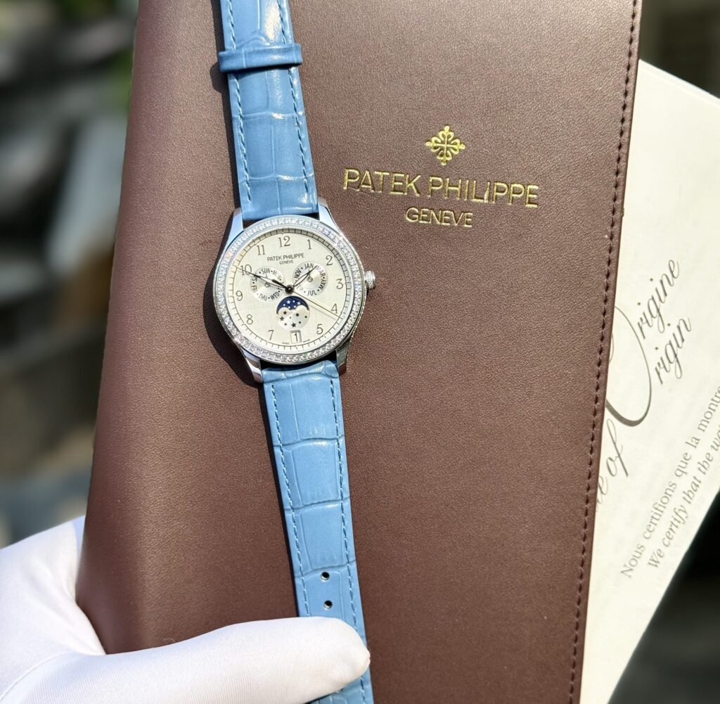 Patek Philippe Complications 4947G 38mm 18K White Gold (Super Clone) Silver Dial with Annual Calendar on Leather Strap – Calibre 324 S QA LU