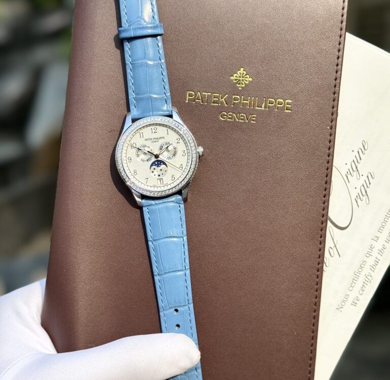 Patek Philippe Complications 4947G 38mm 18K White Gold (Super Clone) Silver Dial with Annual Calendar on Leather Strap – Calibre 324 S QA LU