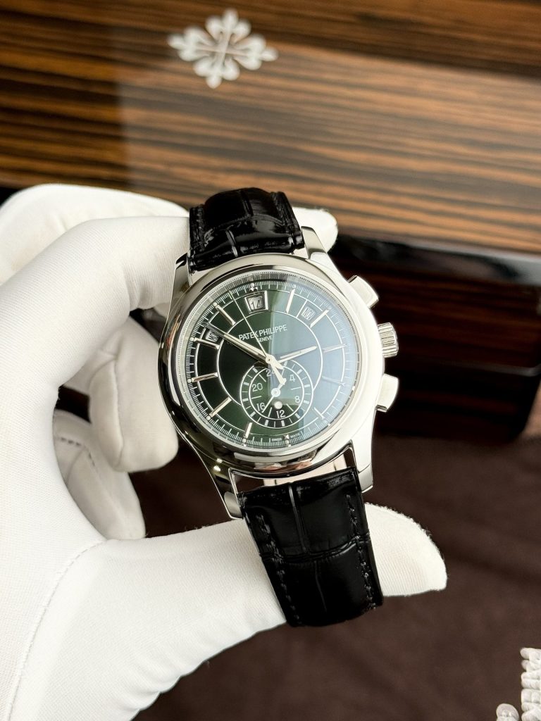 Patek Philippe Complications 5905G 42mm (Super Clone) Green Dial on High-Quality Leather Strap – Calibre CH 28-520 QA 24H