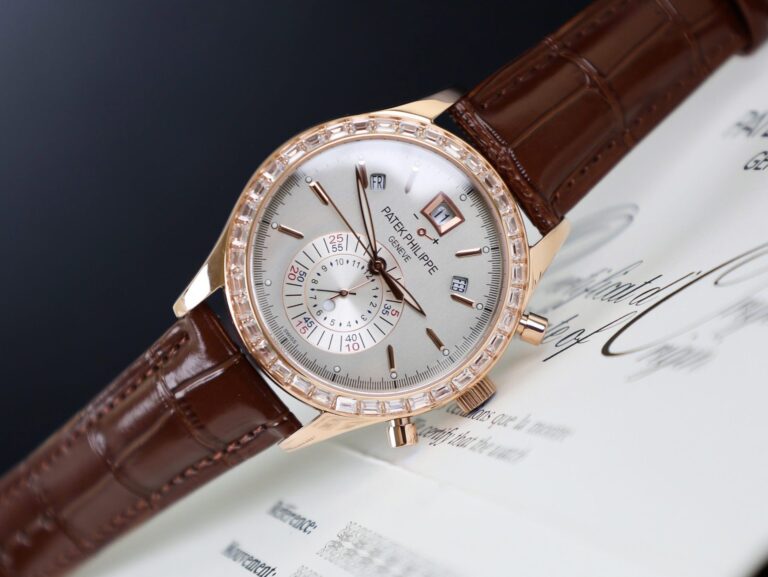 Patek Philippe Complications 5961R 40.5mm Rose Gold (TW Factory Super Clone) Silver Dial on Leather Strap – Calibre CH 28-520 IRM QA 24H
