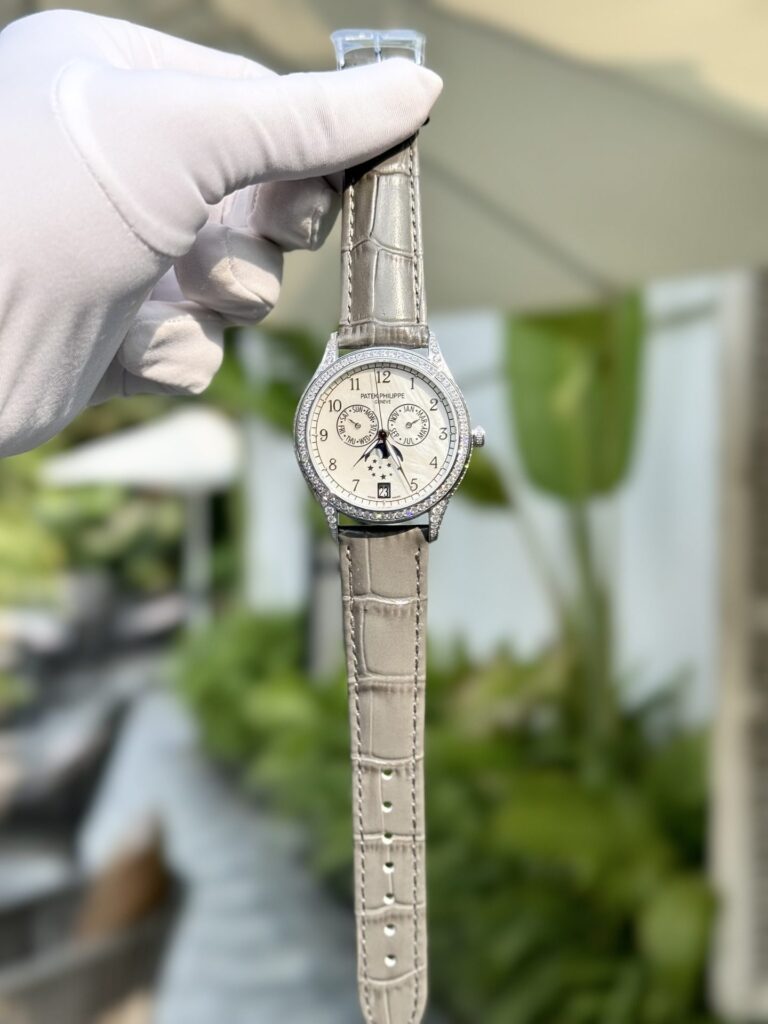 Patek Philippe Complications 4947G 38mm 18K White Gold (Super Clone) Gray Dial on Gray Alligator Leather Strap – Calibre 324 S QA LU