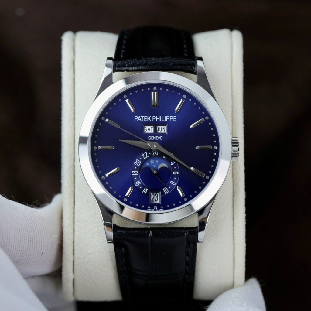 Patek Philippe Complications 5396G 38.5mm White Gold (Super Clone) Blue Dial on Blue Leather Strap – Automatic Caliber 324 S QA LU 24H/303