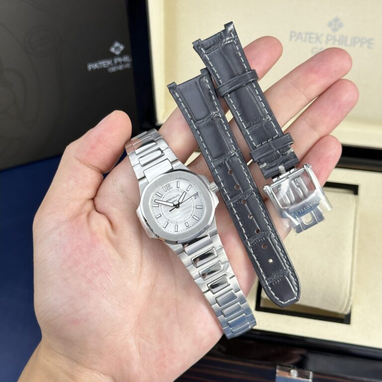 Patek Philippe Nautilus 7010 32mm SS (Super Clone) White Dial on Metal Wire Bracelet – Swiss Automatic