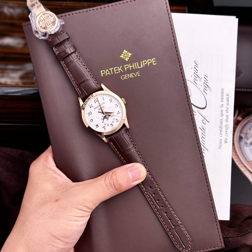 Patek Philippe Complications 5396R 38.5mm Rose Gold (Super Clone) White Dial on Leather Strap – Caliber 324 S QA LU 24H/303