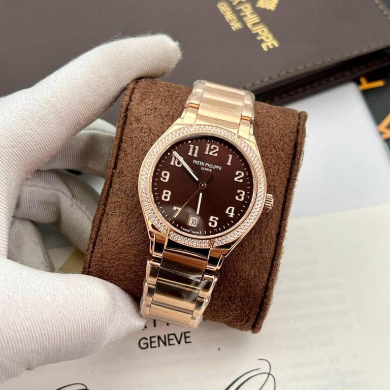 Patek Philippe Twenty 4 7300 (Replica 11 Super Clone) 36mm Rose Gold – Silver Diamond Dial on Rose Gold Link Bracelet