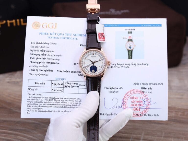 Rolex Cellini Moonphase 39mm Gold Wrapped (KZ Super Clone) Classic Dial on Leather Strap – Automatic Movement