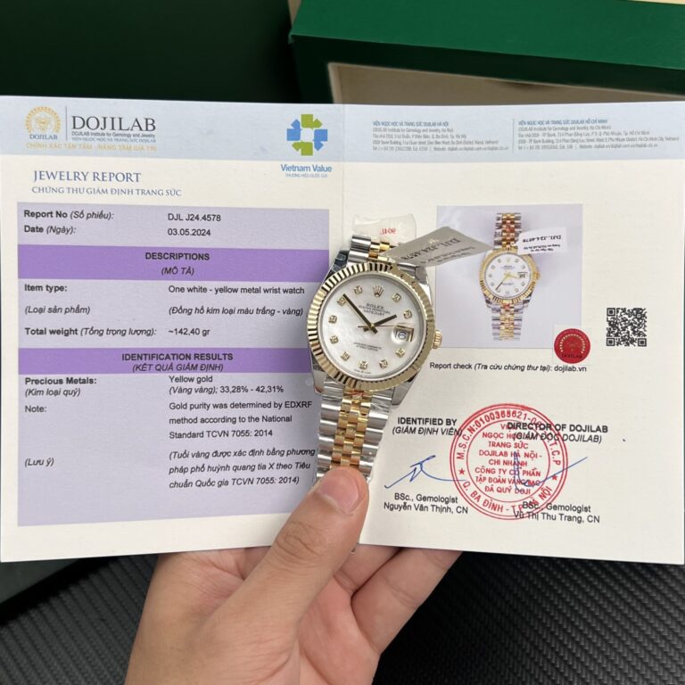 Rolex DateJust 41mm Gold Wrapped (GM Factory Super Clone) Mother of Pearl Dial with Diamond Hour Markers – Automatic Caliber