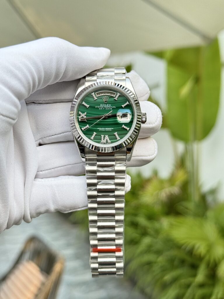 Rolex Day-Date 40mm SS (Super Clone) White Dial with Roman Numerals on Stainless Steel Oyster Bracelet – Rolex 3255 Automatic