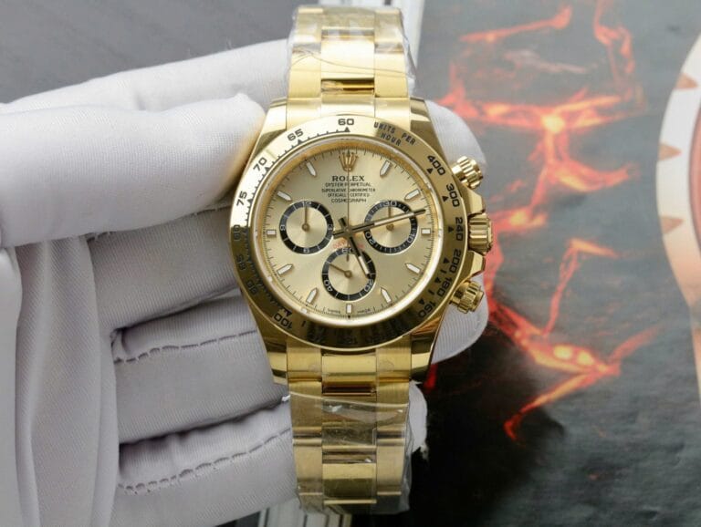 Rolex Daytona 126508 40mm 904L Steel (Super Clone) Yellow Dial on Oyster Strap – Calibre 4130 Automatic