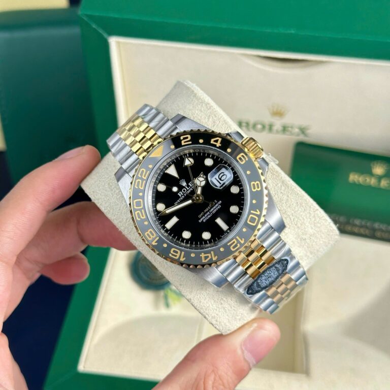 Rolex GMT-Master II 126713GRNR 41mm 904L Steel & 18K Yellow Gold (Clean Factory Super Clone) Black Dial with Bi-colour Cerachrom Bezel – Clone Calibre 3285 Automatic