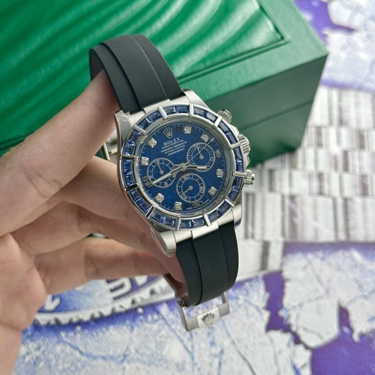 Rolex Daytona 116519 40mm 904L SS (Super Clone) Sodalite Blue Dial on Rubber Strap – Calibre 4130