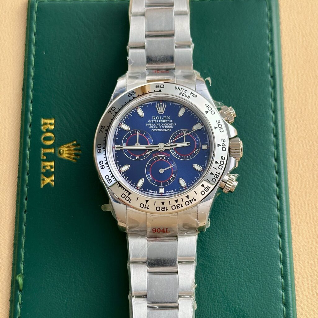 Rolex Cosmograph Daytona 116506 (Super Clone 1:1) 40mm 904L Stainless Steel Refined Blue Dial – Automatic 7750