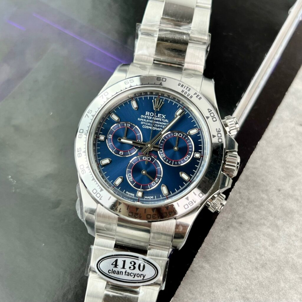 Rolex Daytona 116509 (Clean Factory Super Clone) 40mm SS Blue Dial on Oyster Bracelet – Calibre 4130