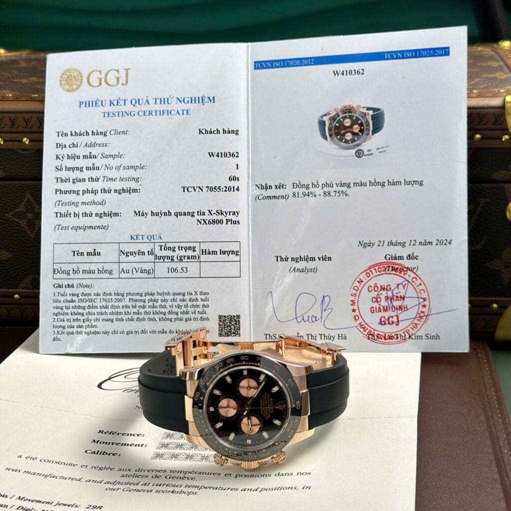 Rolex Cosmograph Daytona 116515LN 40mm Gold Wrapped (Super Clone 11) Black Dial on Oysterflex Bracelet – Calibre 4130 Automatic