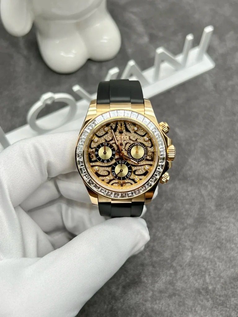 Rolex Daytona 116588TBR 40mm Solid Gold (Super Clone) Eye of the Tiger Dial with Diamond Bezel – Rolex Caliber 4130