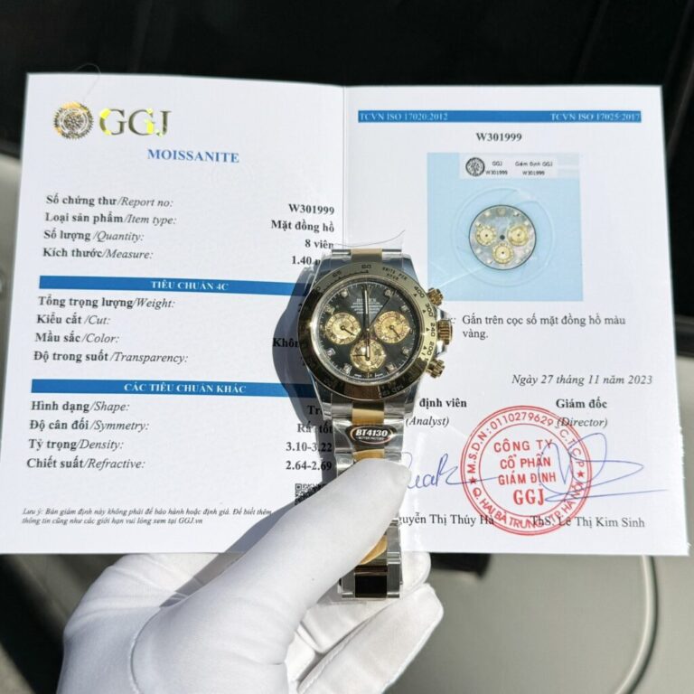 Rolex Cosmograph Daytona 40mm SS (Super Clone) Mother of Pearl Dial with Moissanite Diamonds – Automatic Chronograph