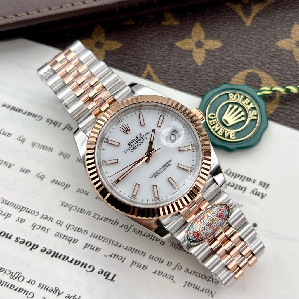 Rolex DateJust 126331 Demi Rose 41mm SS/Rose Gold (Clean Factory Super Clone) White Dial – Super Clone 3235