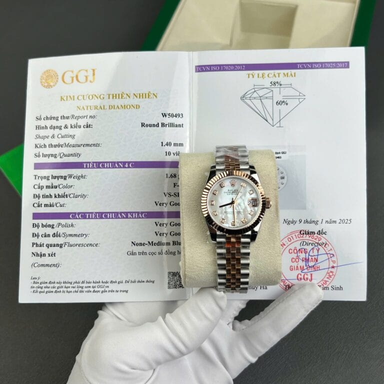 Rolex Datejust 31mm Gold Wrapped (GM Factory Super Clone) MOP Dial with Natural Diamond Markers – Automatic Movement