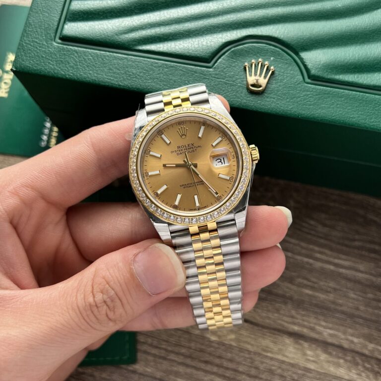 Rolex DateJust (EW Factory Super Clone) Demi Gold with Diamond Bezel 36-41mm