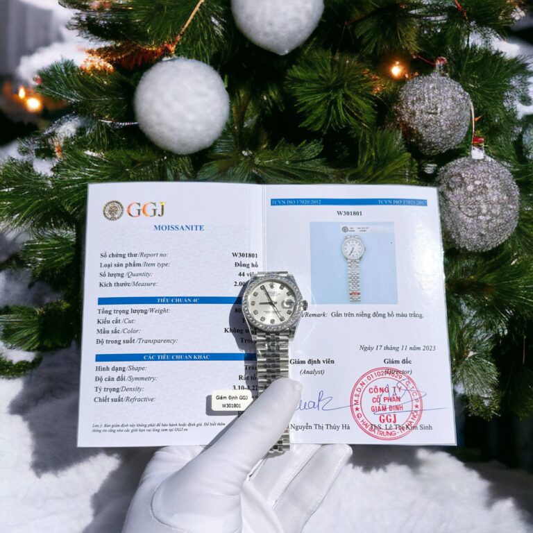 Rolex DateJust Custom 31mm SS (Super Clone) White Dial with Custom Moissanite Diamond Bezel – Automatic Movement