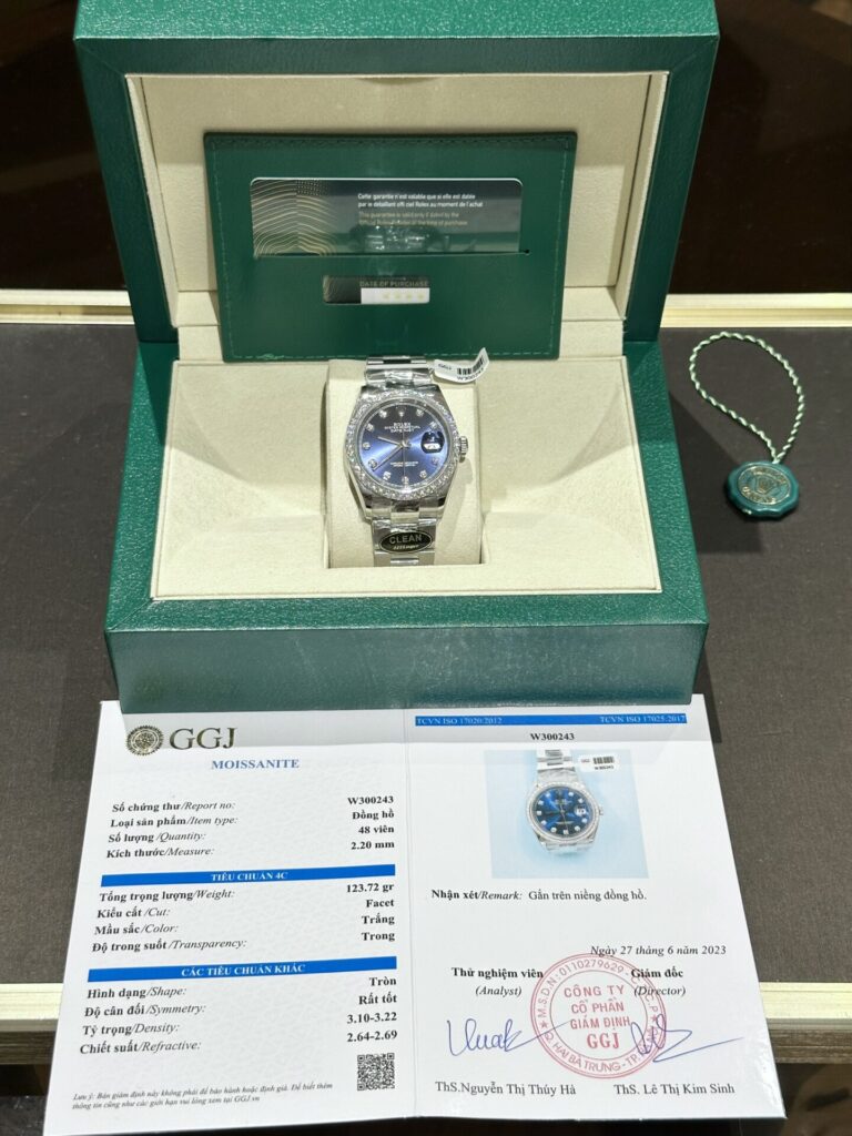 Rolex DateJust 41mm SS (Super Clone) Moissanite Diamond Blue Dial – Automatic Movement