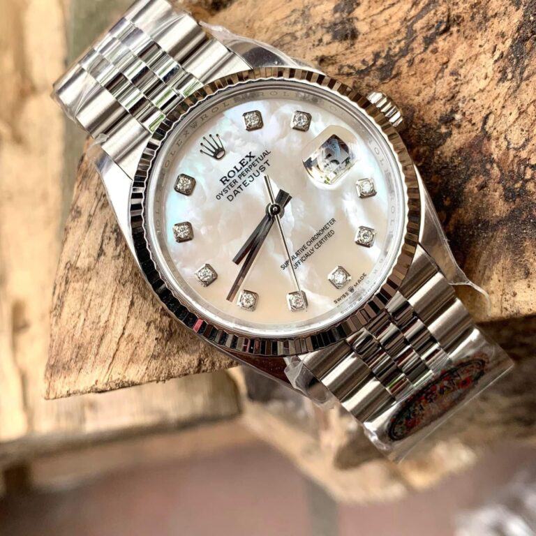Rolex DateJust 41mm SS (Super Clone) Natural Mother of Pearl Dial with Moissanite Markers – Calibre 3235