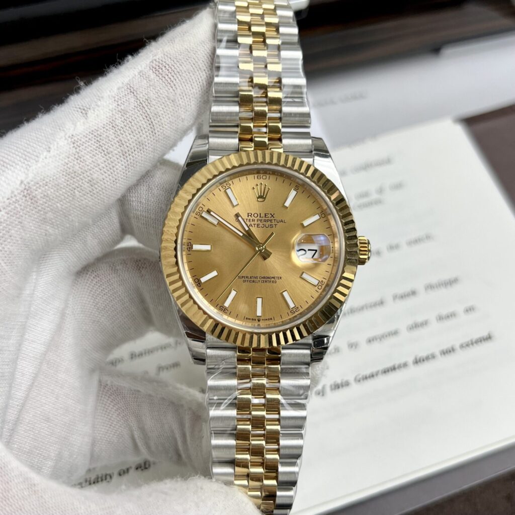 Rolex DateJust 36/41mm SS (EW Factory Super Clone) Yellow Dial with Diamond Hour Markers – Calibre 3135 Automatic